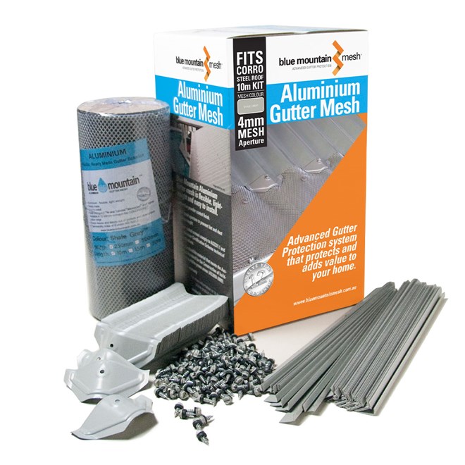 Aluminium Gutter Mesh Gull Grey CGI 10m Kit